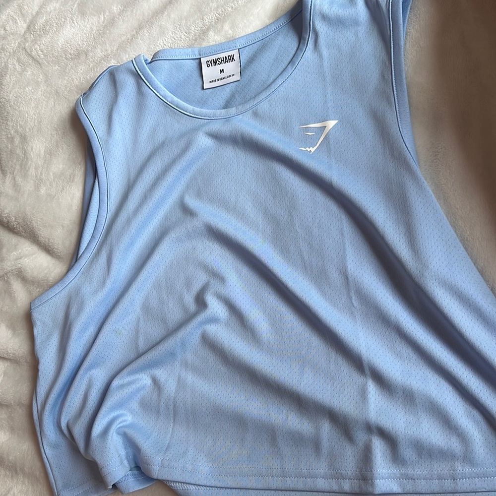 Brand is GYMSHARK color a light blue